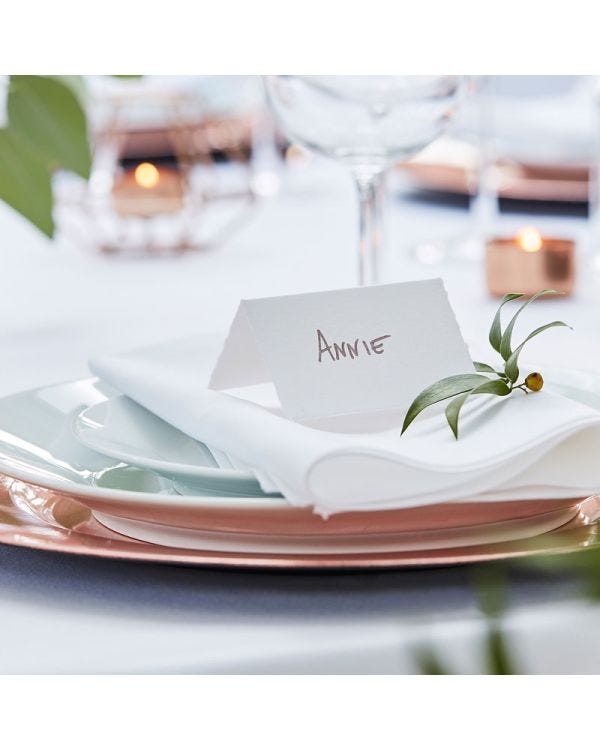 White Cotton Paper Wedding Place Cards (10pk)