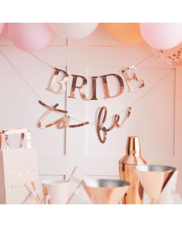 Rose Gold &#039;Bride To Be&#039; Paper Banner - 1.5m