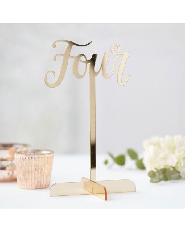 Gold Acrylic Table Numbers 1-12 (12pk)