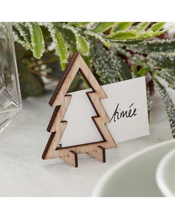 Wooden Cut Out Trees Place Cards - 6cm (6pk)