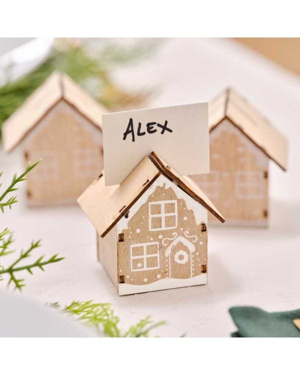 Wooden House Place Card Holders (6pk)