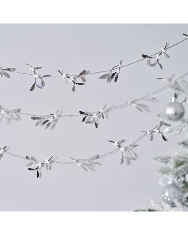 Silver Mistletoe Paper Garland - 5m