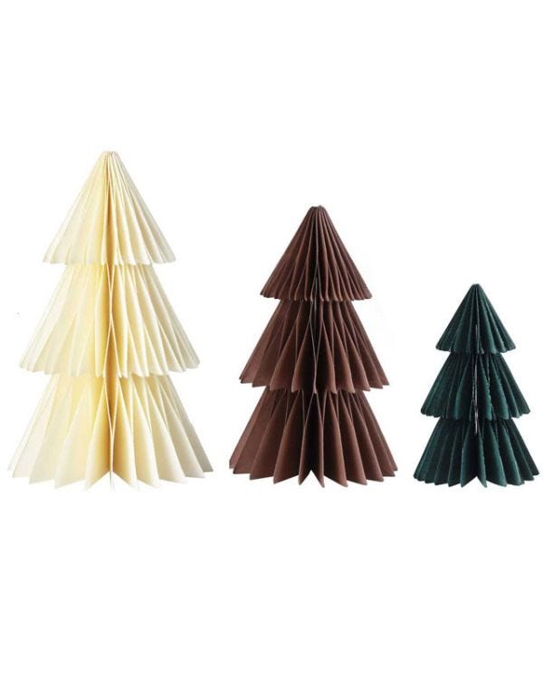 Cosy Copper Honeycomb Trees Paper Decorations (3pk)