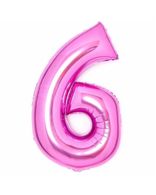Number 6 Pink Foil Balloon - 34&quot;