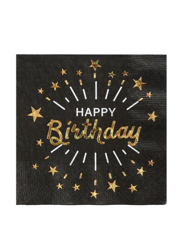 Sparkling Gold Napkins - 25cm (10pk)