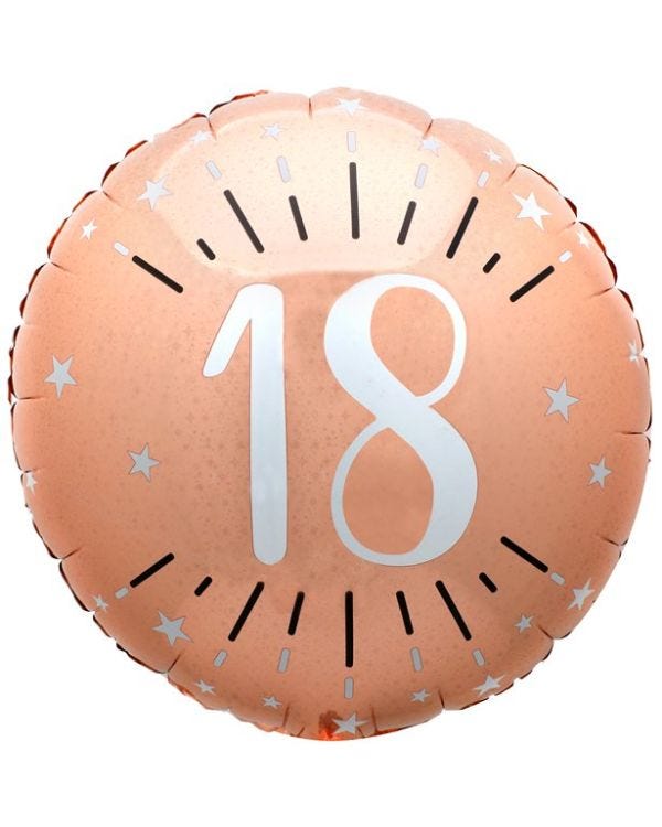 Sparkling Rose Gold 18th Foil Balloon - 18&quot;