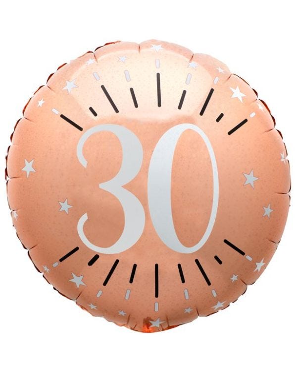 Sparkling Rose Gold 30th Foil Balloon - 18&quot;