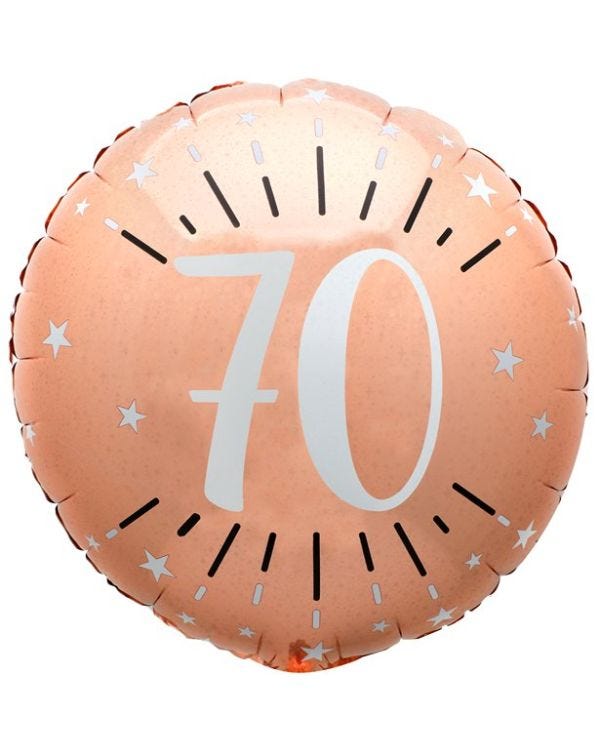 Sparkling Rose Gold 70th Foil Balloon - 18&quot;
