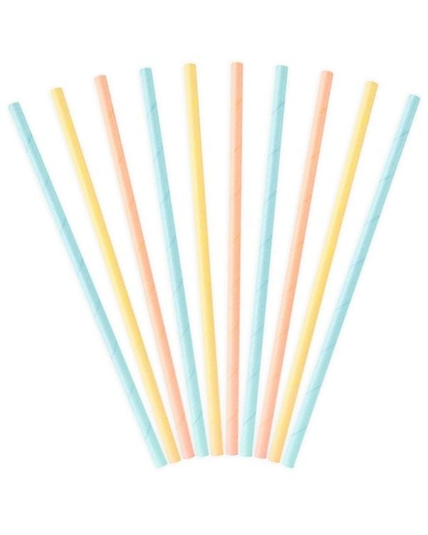 Pastel Mix Paper Straws (10pk)