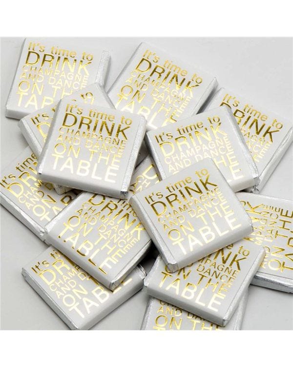 &#039;It&#039;s time to drink champagne and dance on the table&#039; Chocolate Neapolitans x50