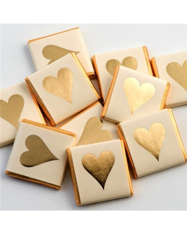Gold Heart Chocolate Neapolitans x50