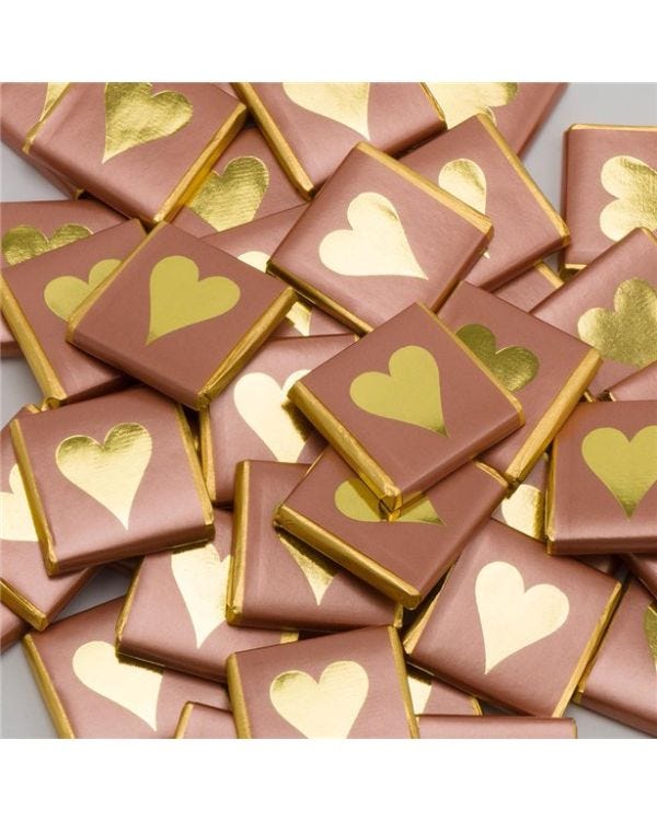 Rose Gold Heart Chocolate Neapolitans x50