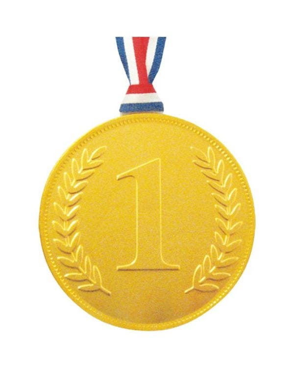 Gold Chocolate No. 1 Medal with ribbon - 23g