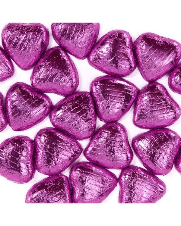 Pink Foil Chocolate Hearts x20