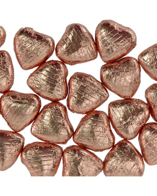 Copper Foil Chocolate Hearts x20