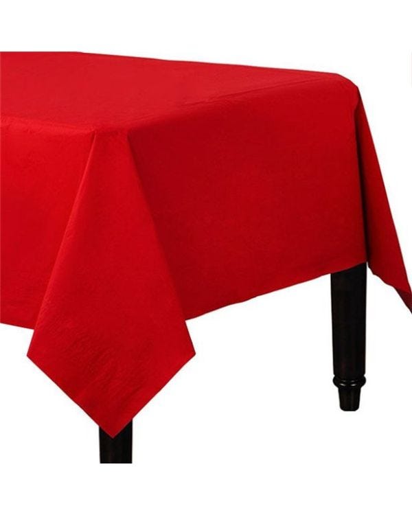 Red Paper Table Cover - 90cm x 90cm (2pk)