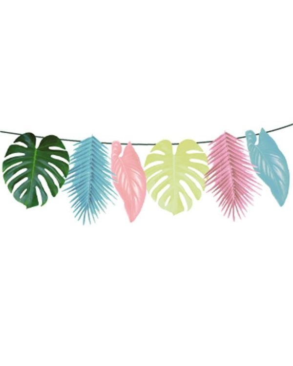 Tropical Multi Colour Palm Paper Garland - 2.6m