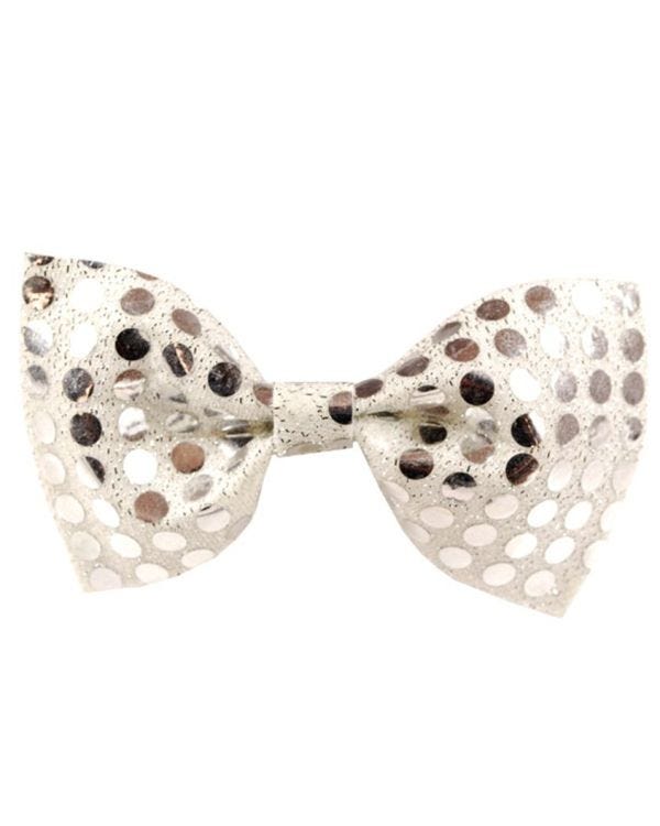 Silver Sequin Bow Tie