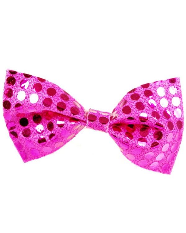 Pink Sequin Bow Tie