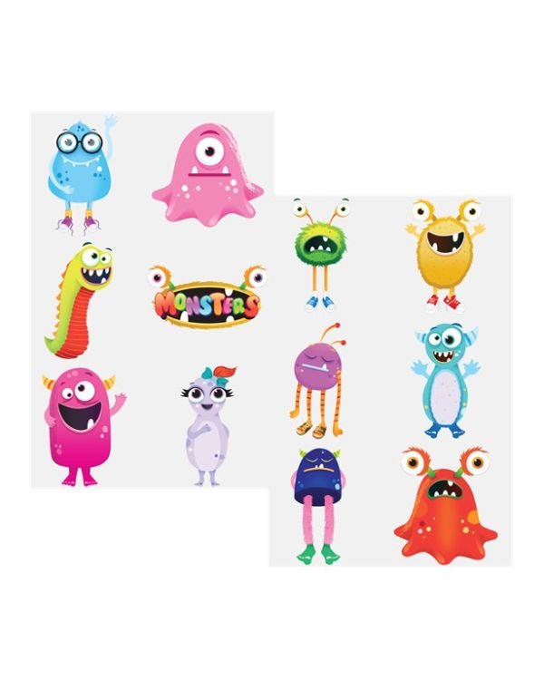 Monsters Tattoo Sheet