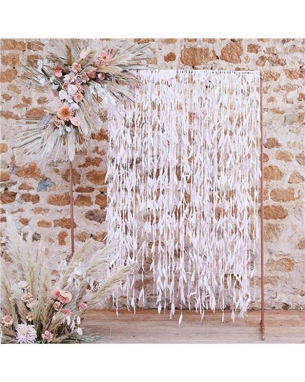 A Touch Of Pampas Blush Pink Leaf Ribbon Backdrop
