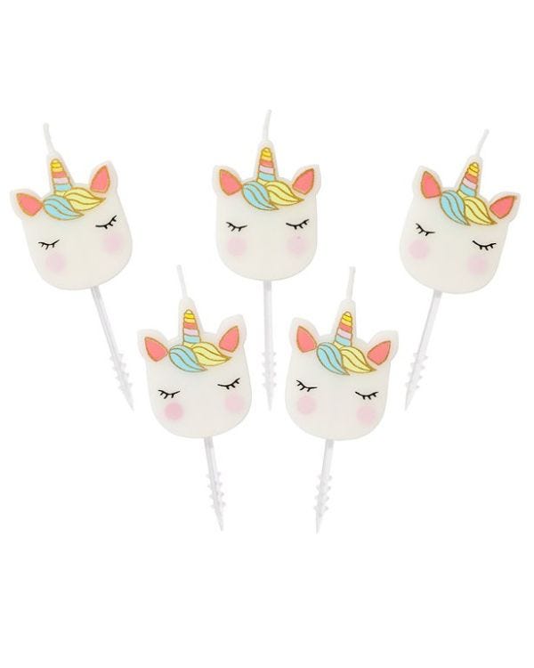 We Heart Unicorn Shaped Candles (5pk)