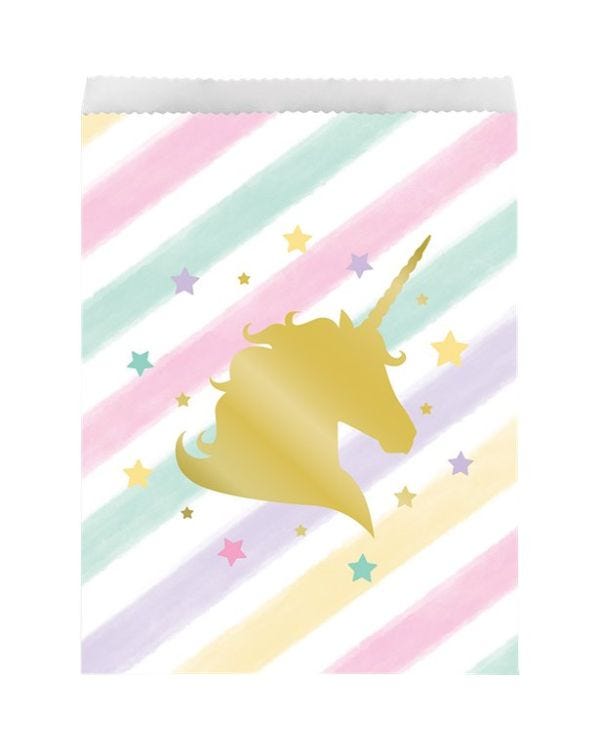 Unicorn Sparkle Paper Treat Bags - 22cm x 16.5cm (10pk)