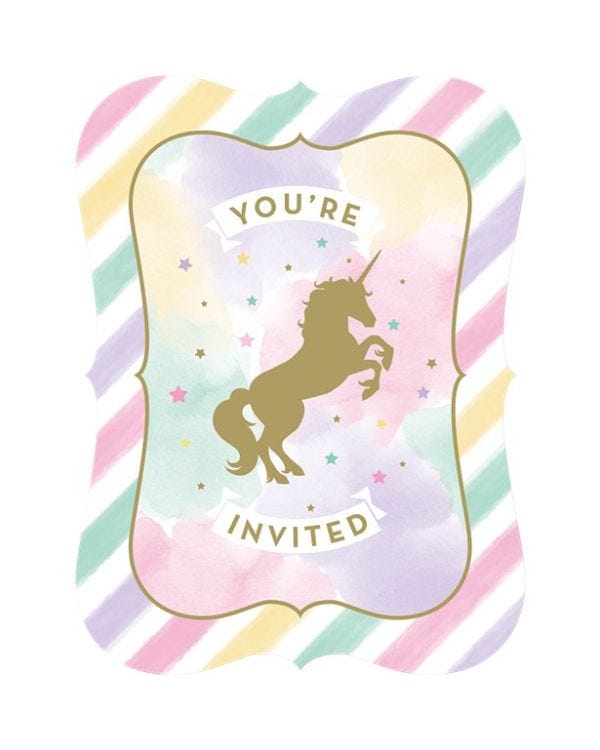 Unicorn Sparkle Party Invitations (8pk)