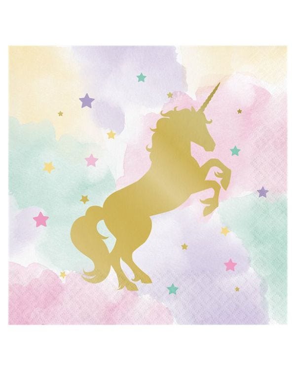 Unicorn Sparkle Paper Napkins - 33cm (16pk)