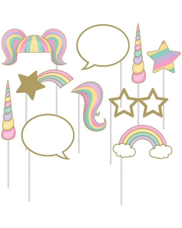 Unicorn Sparkle Photo Booth Props (10pk)
