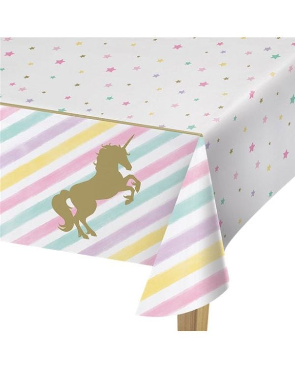 Unicorn Sparkle Plastic Table Cover - 1.3m x 2.6m