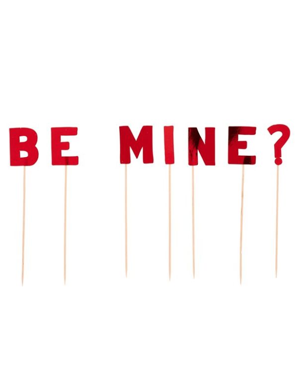 &quot;Be Mine&quot; Cake Pick Set