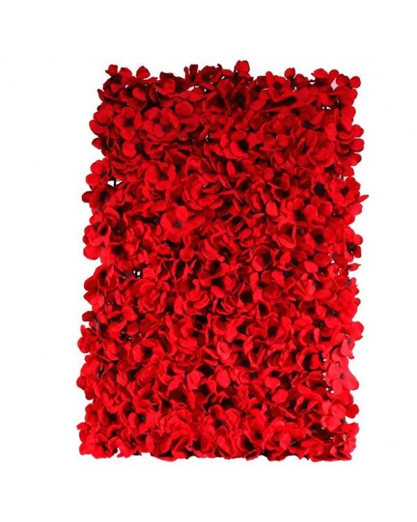Red Hydranga Flower Wall - 40x60cm