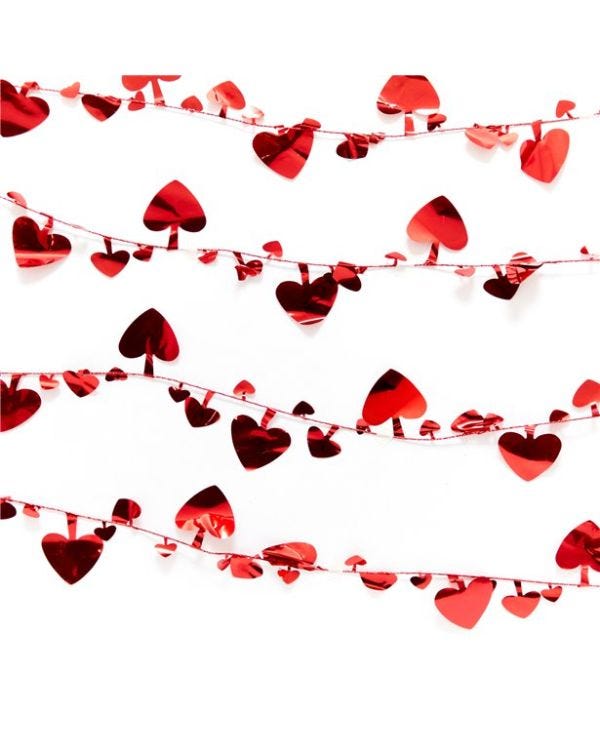 Red Foil Heart Garland - 63cm
