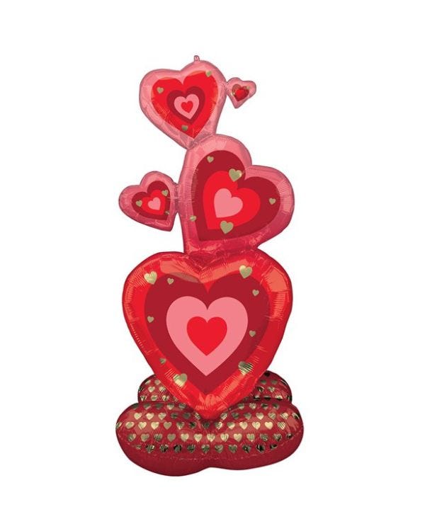 Stacking Hearts Airloonz Balloon - 55&quot; Foil