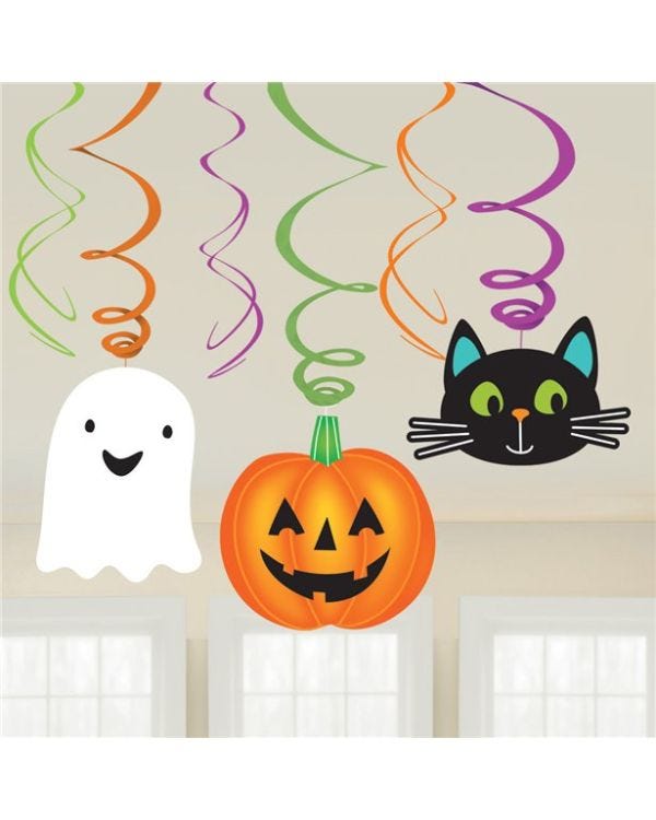 Hallo-ween Friends Hanging Swirls (6pk)
