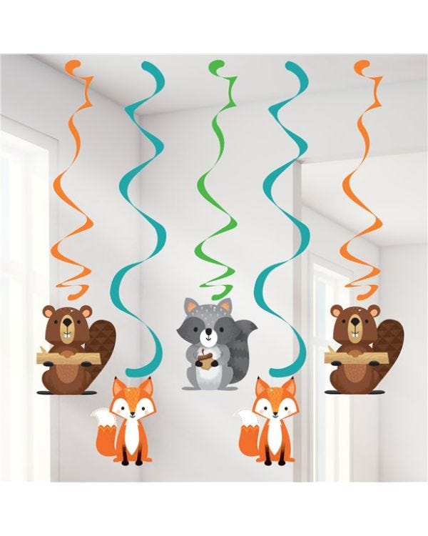 Woodland Animals Hanging Swirls (5pk)