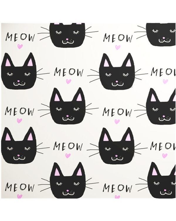 Meow&#039; Sheet of Eco Gift Wrap - 50cm x 70cm