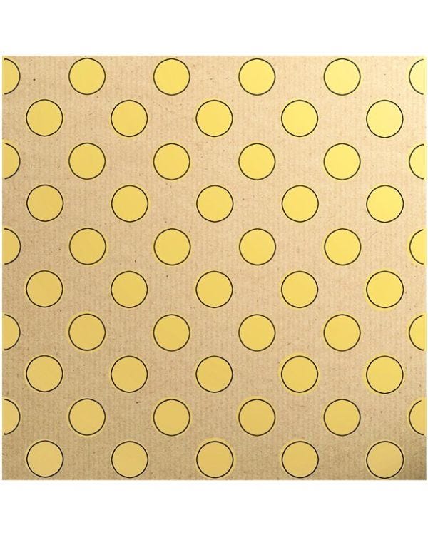 Yellow Dot Sheet of Eco Gift Wrap - 50cm x 70cm