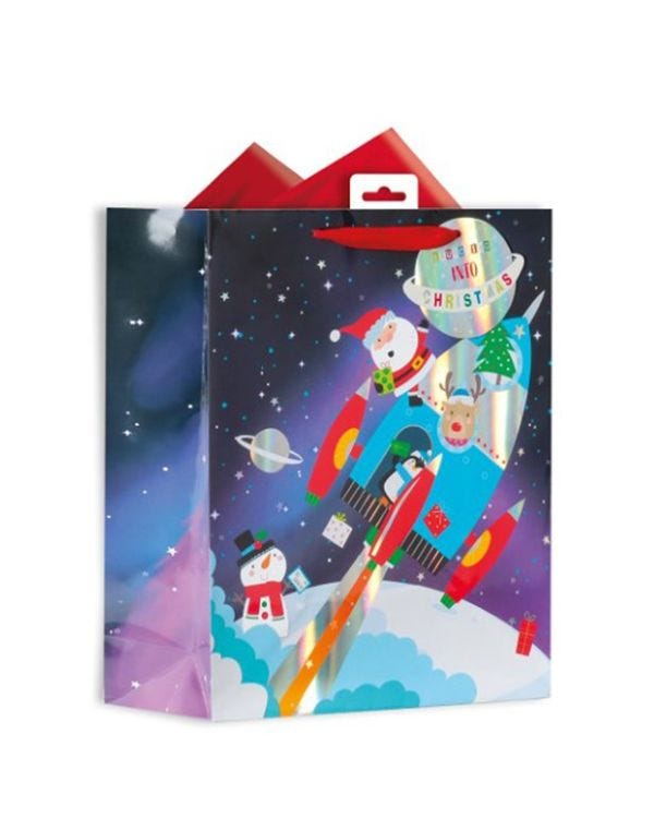 Spaceship Santa Gift Bag - Large