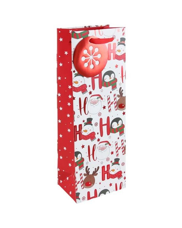 Ho Ho Ho Bottle Bag - 35.5cm x 12.5cm