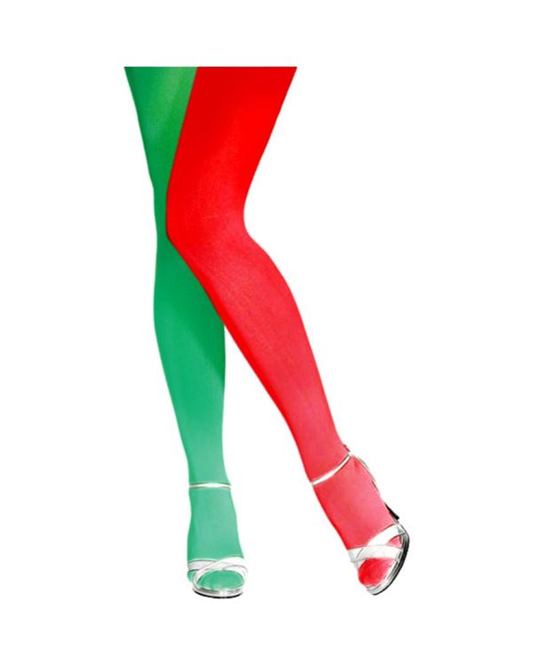 Green &amp; Red Elf Tights - Adult One Size
