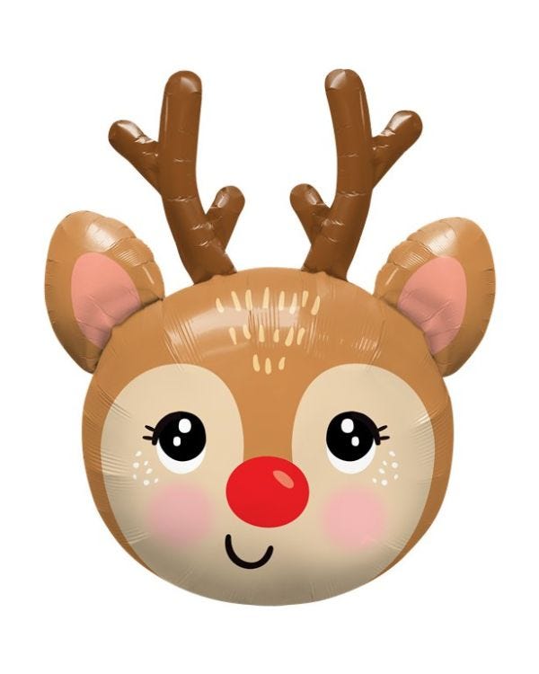 Red Nose Reindeer Supershape Balloon - 35&quot; Foil