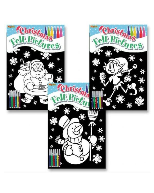 Christmas Colour-in Felt Pictures