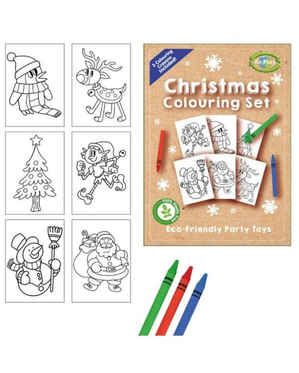 Eco Christmas A6 Colouring Set