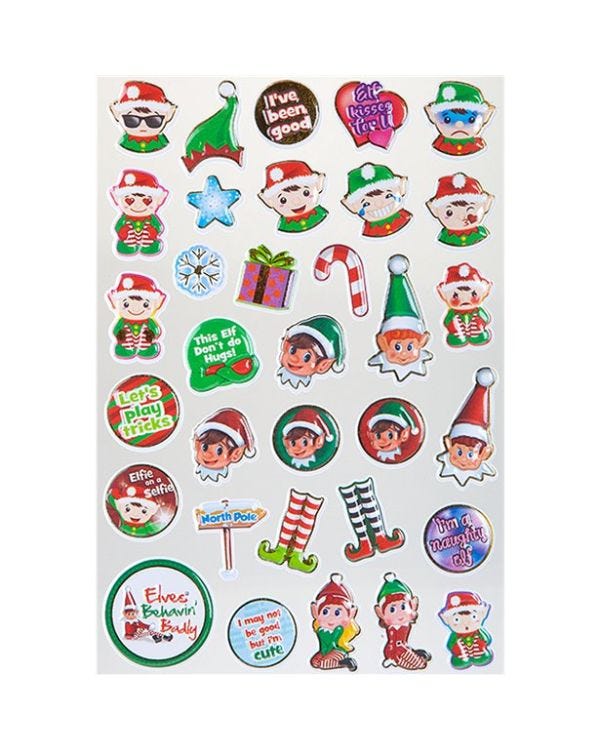 Naughty Elf Bubble Sticker Sheet