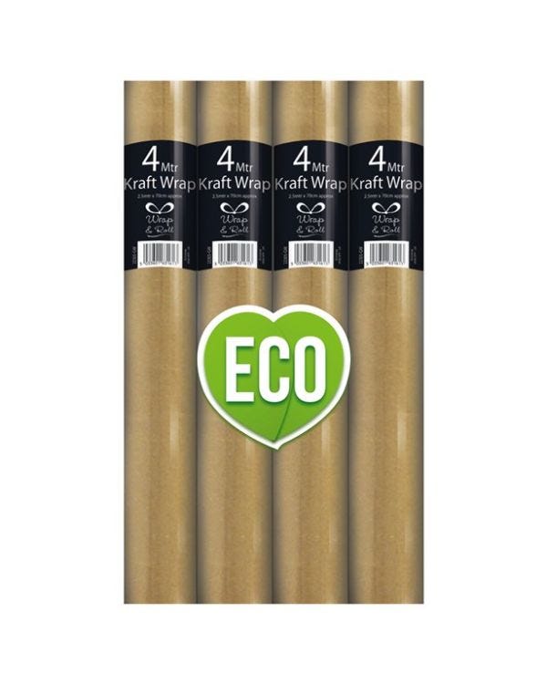 Eco Kraft Wrapping Paper Roll - 4m