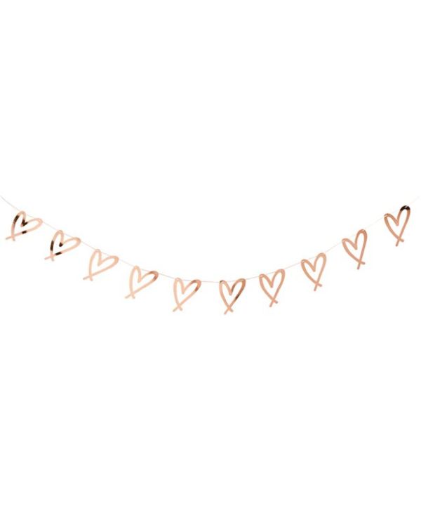 She Said Yaaas Rose Gold Heart Paper Garland - 2m