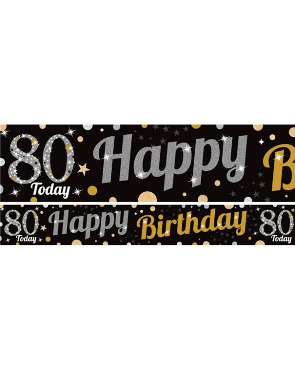 80th Birthday Paper Banners - 1m (3pk)