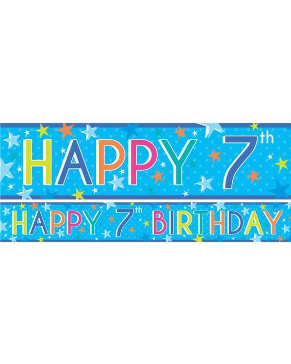 Boys 7th Birthday Paper Banners - 1m (3pk)